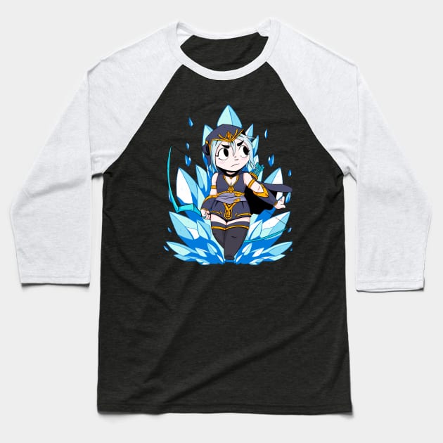 Ashe Chibi Baseball T-Shirt by NeM.DG